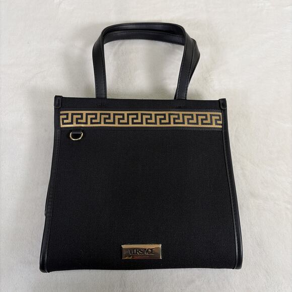 Versace Fragrances Canvas Bag Black Gold Travel Purse Handbag VIP GWP. New - Picture 3 of 16